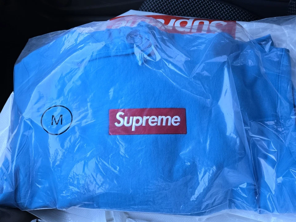 Sudadera con Capucha Supreme Box Logo (FW25) Sudadera con Capucha Cian Talla M Foto 1 de 1