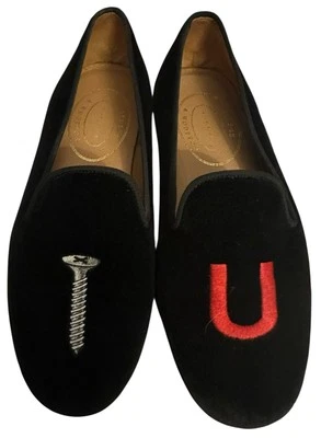 Stubbs & Wootten Mujer Zapatos $575 Terciopelo "TORNILLO U" Zapatillas Mocasín 7.5 España Foto 1 de 4