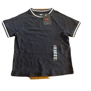 Levis Shirt Womens Short Sleeve 100% Cotton Size Small Black White Top Clothing - Picture 1 of 8