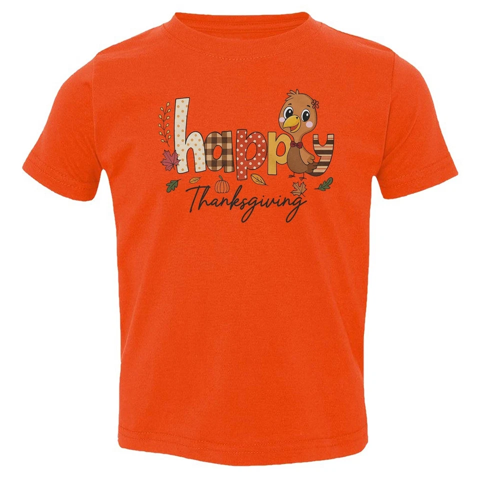 Feliz Dia de Ação de Graças - Outono Outono Turquia - Linda Camiseta Infantil Família - Imagem 1 de 1
