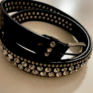 Cintura donna Bongo ecopelle trasparente strass dimond e borchie argento L - Foto 1 di 6