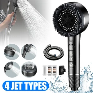 4 Modi WellnessDuschkopf Handbrause Hochdruck Wassersparende Duschbrause Set - Bild 1 von 19