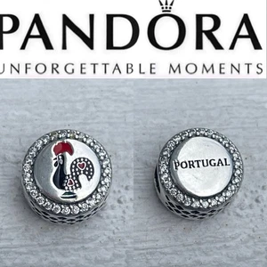 Rare Pandora Exclusive Country of Portugal Barcelos Rooster Button Charm - Picture 1 of 7
