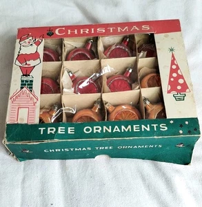 Christmas Ornaments Small 12 Fantasia Red And Gold Vintage Poland  - Picture 1 of 9