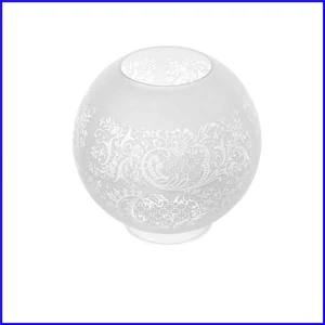 Hermosa pantalla de gas redonda de 8 pulgadas - diseño floral grabado y acabado transparente sólido - Imagen 1 de 6