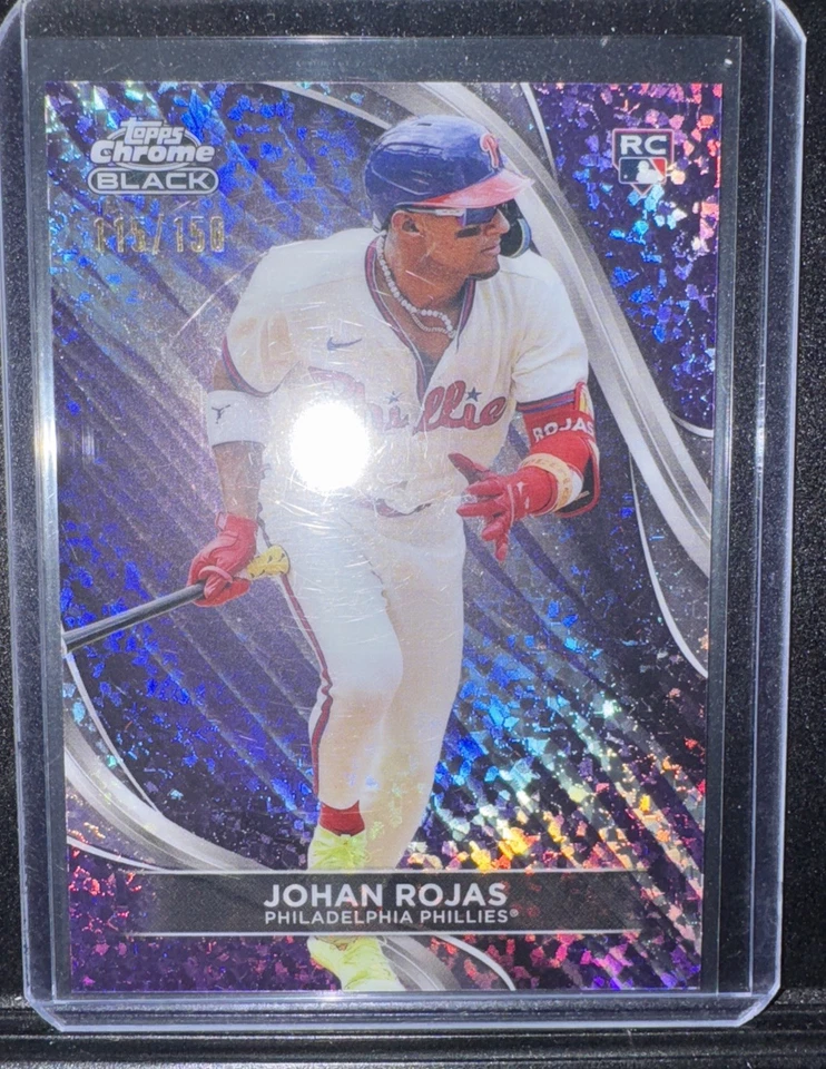 2024 Topps Chrome Black Purple Mini-Diamond Refractor /150 Johan Rojas Rookie RC - Image 1 of 3