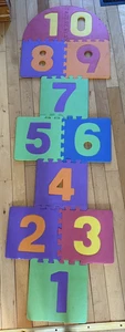 Giant Hopscotch Indoor Outdoor Garden Playroom Kids Family number Foam Mat Tiles - Picture 1 of 5
