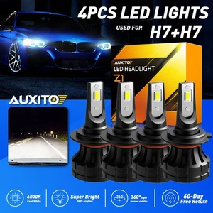 AUXITO 4x H7 Super Blanco Faro LED Antiniebla DRL Bombillas Kit Alto Bajo 6000K - Imagen 1 de 9
