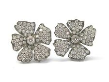 Vera Wang Titanium Diamond Flower Earrings 1.30CT
