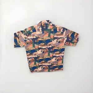 mens large button down short sleeve shirt Santa - Picture 1 of 3