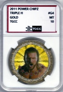 2011 Topps WWE Power Chipz Gold Triple H #G4 - Picture 1 of 2