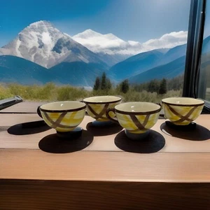 Juego de 4 cerámica esmaltada pintada a mano Vernon Kilns EE. UU. Vernonware de colección - Imagen 1 de 6