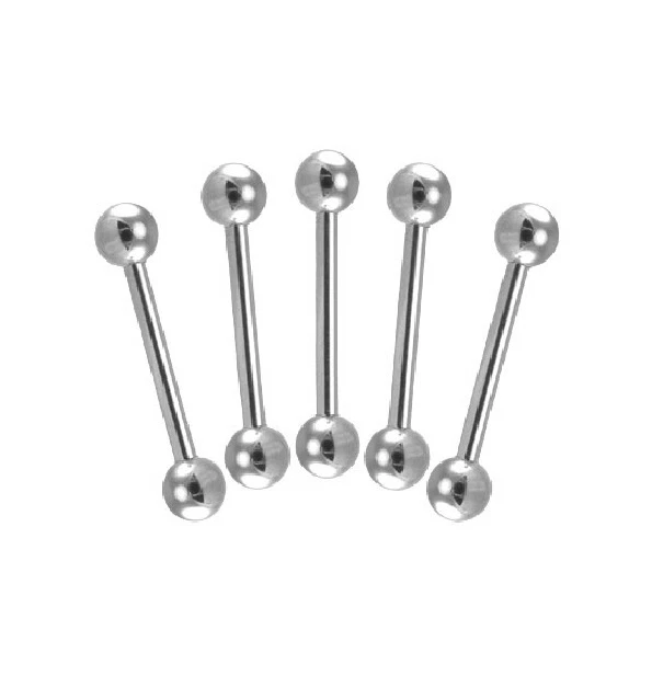 5x 10g Steel 5/8" Tongue Ring Barbell TEN Gauge 10 Gauge Piercings Wholesale G - Image 1 of 1