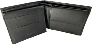 Herren Geld Börse echtes Leder Portemonnaie Beutel Brieftasche schwarz Schein - Bild 1 von 4