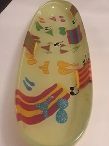LOLITA Rare & Retired Handpainted Glass Oblong Serving Tray - BIKINI Design - Picture 1 of 12
