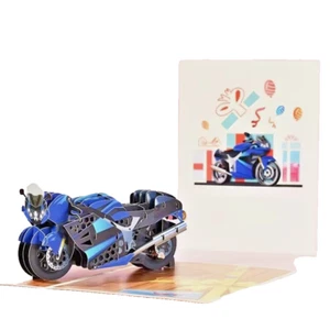 Handgefertigte 3D Pop Up Karte Motorrad 15 cm x 20 cm - Bild 1 von 1