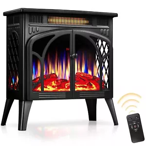 YUKOOL Freestanding Indoor Electric Fireplace Heater, Overheating Protection. - Picture 1 of 48