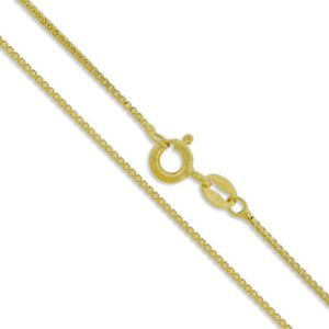 Sterling Silver Necklace Box Chain 22k Gold Plated 925