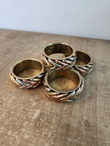 Vrg napkin rings Tri-Color Metal Gold Copper Silver Color Arrow Design - Picture 1 of 17