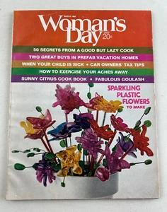 March 1969 Woman's Day Vintage Magazine, Plastic Flowers, Articles, Advertising - Imagen 1 de 8