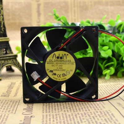 1pc ADDA AD0824US-A71GL 8CM 8025 DC24V 0.26A 2-wire Cooling Fan - Image 1 of 4