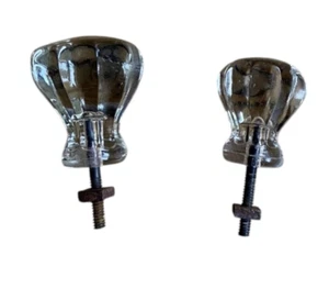 Vintage verschmolzene Klarglasknöpfe oder -griffe 1-1 1/2" 2er Set Bauernhaus Küche Kabine - Bild 1 von 4