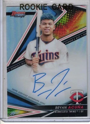 2022 Bowman's Best baseball Bryan Acuna Refractor RC rookie auto card TWINS - Image 1 of 2