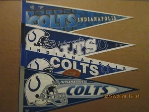 NFL Indianapolis Colts Vintage Lot of 4 1990's 3 Bar Facemask Logo Pennants #1 - Picture 1 of 1