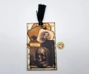 1-Halloween-Edgar Allen Poe-Pocket-Embellishments-Junk Journal-Linen Cardstock - Picture 1 of 2