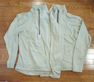 Lot of 2 Cold Weather Shirt  Medium- Regular Tan 1/4 Zip Gen 3 Mid Waffle Lined - Picture 1 of 8