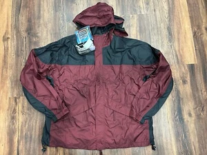 GAMEHIDE STORMHIDE Waterproof Jacket Mens XL Hooded Thunderstorm Maroon Black - Picture 1 of 4