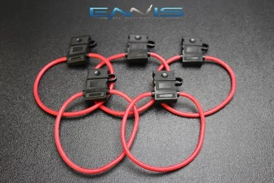 (5) 10 GAUGE ATC FUSE HOLDERS IN-LINE AWG WIRE COPPER 12V BLADE WATERPROOF EE - Image 1 of 4