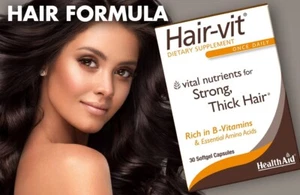 HealthAid Hair-Vit für Haarausfall Wachstum Stärke Vitamine & Mineralien - Kapseln - Bild 1 von 7