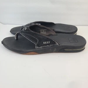 REEF Mens Fanning Flip Flops Size 13  Bottle Opener Brown 2004 Significant Wear - Picture 1 of 22