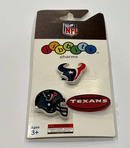 Houston Texans NFL Official Crocs Licensed Jibbitz - 3 Pack New! Cover
