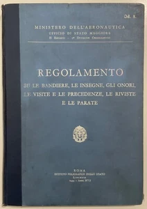 MINISTERO DELL’AERONAUTICA REGOLAMENTO SU LE BANDIERE INSEGNE… POLIGRAFICO 1939 - Picture 1 of 24