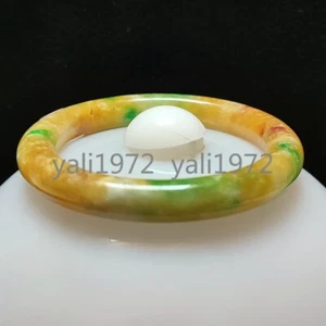 Zertifiziert Grade A Multicolor 56-57mm Natürliche Burma Jade Jadeit Armreif Armband - Bild 1 von 12