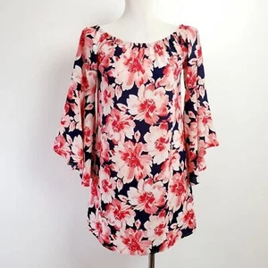 floral dress Women’s Small flutter bell sleeve Flowy Lightweight Spring Summer - Picture 1 of 11