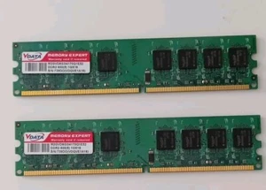 2 Moduli RAM DDR2 1 GB V-DATA 800 Mhz 1GX16 PC2-6400 M2GVD6G3I4170Q1E52 Testate - Foto 1 di 3