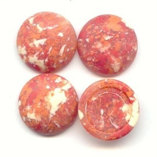 12 CABUJONES REDONDOS VINTAGE GRANITO CORAL LUCITA ACRÍLICO 18mm 752 Foto 1 de 1