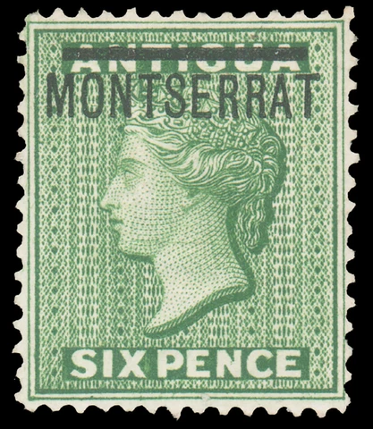 Montserrat #2 MHR CV$75.00 1876 6p GREEN Cover
