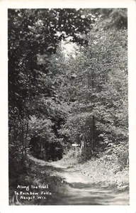Neopit Trail to Rainbow Falls Wisconsin RPPC Postcard LP43 - Picture 1 of 2