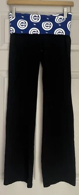 Victoria’s Secret PINK Chicago Cubs Foldover Waist Flare Yoga Pants Y2K Style-XS - Image 1 of 4