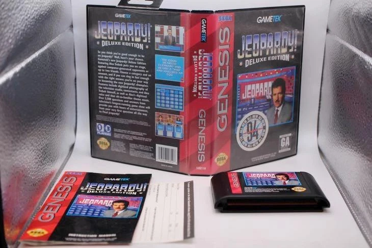 GOOD Jeopardy Deluxe Edition Sega Genesis CIB Complete Box Manual Tested - Image 1 of 1