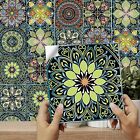 24pcs Moroccan Tile Stickers 15x15cm Bathroom Green Tile Stickers For Kitchen B