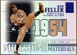 Topps Tribute Milestone Materials Temporada 2002 (azul) #BF Bob Feller Bat #29/54 - Imagen 1 de 2