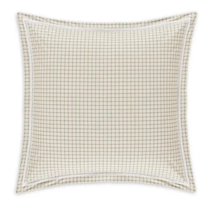 Piper & Wright Jackie ONE Euro Sham Amarillo Verde Cuadros 26" x 26" Algodón NUEVO - Imagen 1 de 8