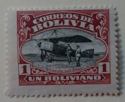 Sello de correo aéreo de Bolivia, 1924, sc#C5, como nuevo, LH, OG Foto 1 de 2