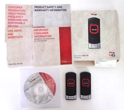 Lotto 2 modem wireless USB VERIZON PANTECH UML290 neri 4G LTE N2-2 - Immagine 1 di 3