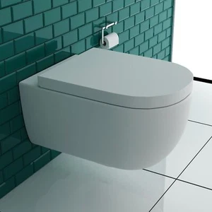 Alpenberger Toilette Wand Hänge WC Spülrandlos mit Nano inkl. WC Sitz Made in EU - Bild 1 von 12